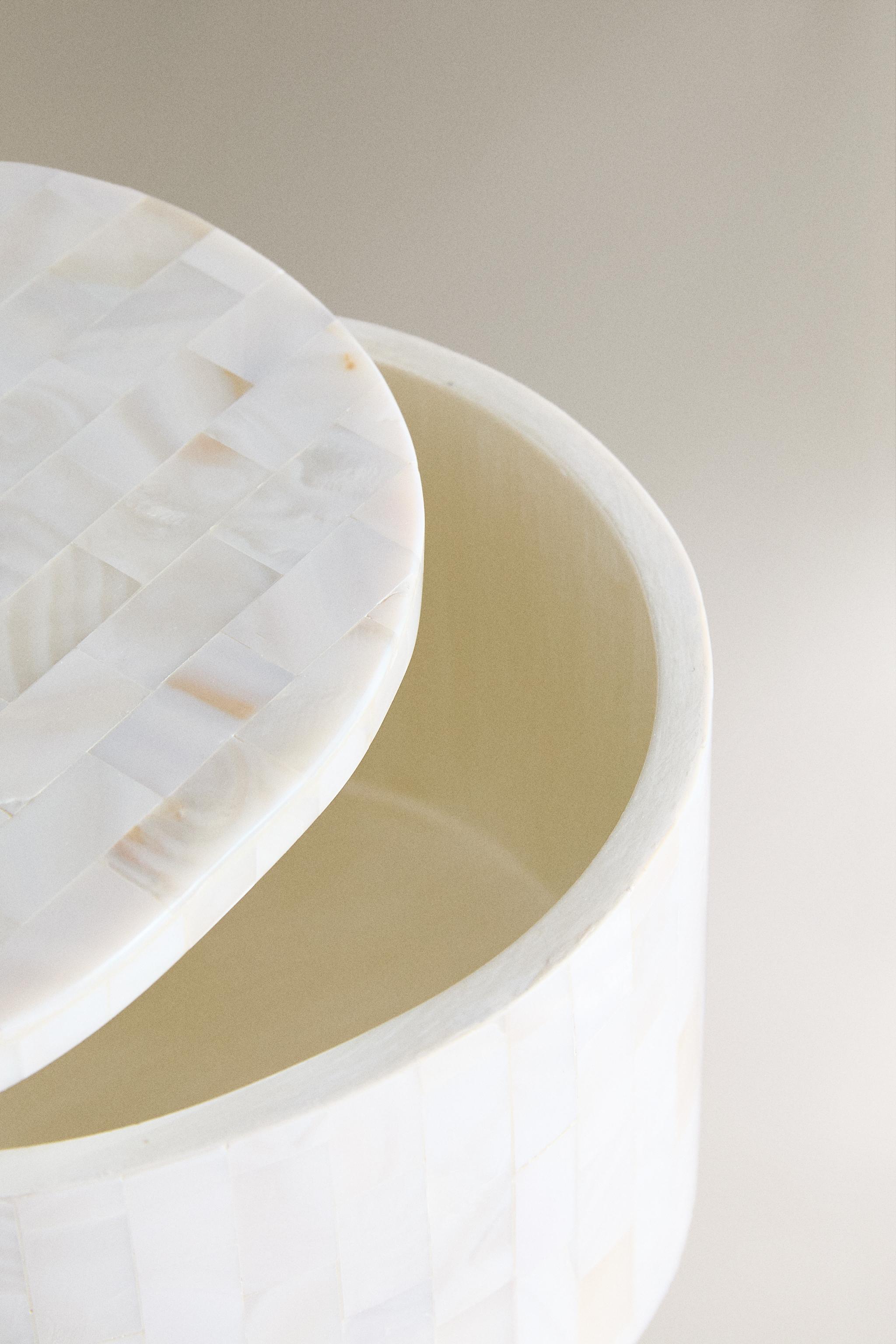 POT DE RANGEMENT SALLE DE BAIN NACRE